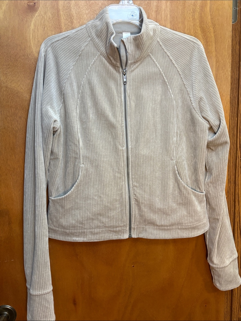 lululemon scuba track jacket velvet cord - size 12 square dot